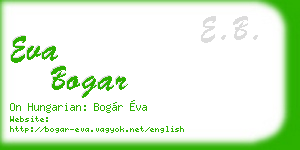 eva bogar business card